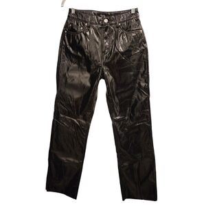 Vero Moda Denim Black Faux Leather Latex High Rise Pant Size 26 - 13.5" Waist